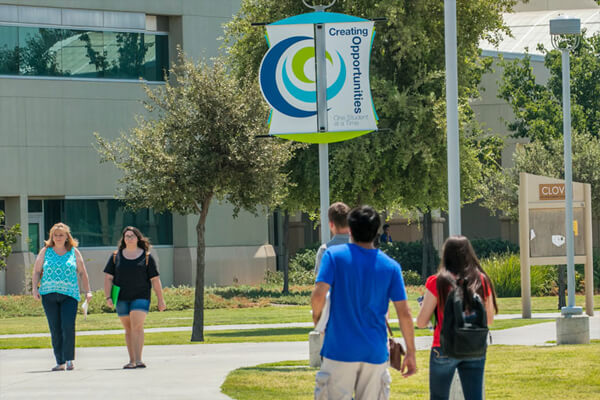 Students on the Clovis Community College campus