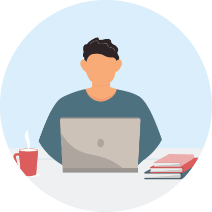 illustration of man on laptop