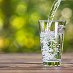 Water being poured into a glass