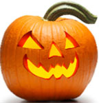 Carved Jack-o-lantern pumpkin