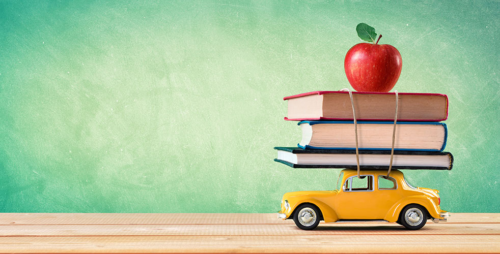 Car with books