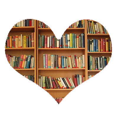 a heart made of books
