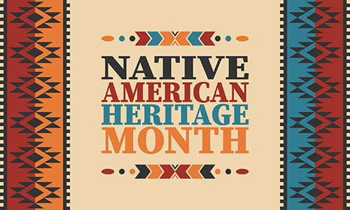 Native American Heritage Month Icon with warm colors
