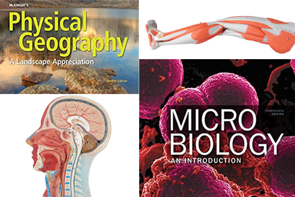 The library has textbooks and anatomy models on reserve.