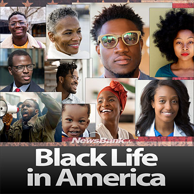 Collage of diverse individuals representing Black life in America, featuring a range of expressions and experiences.